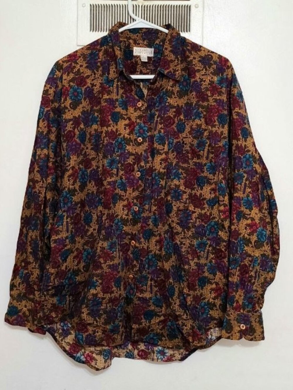 Floral Button‑Up Shirt – Size L